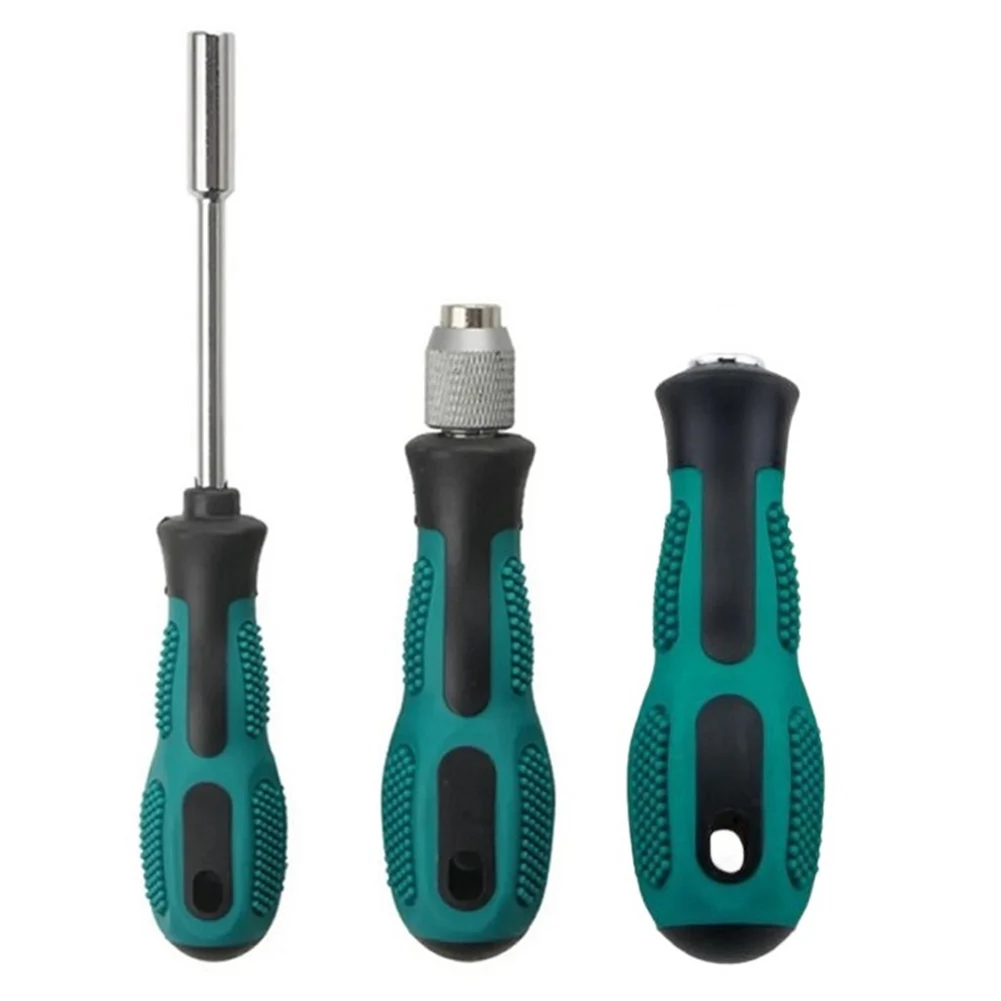 

3Pcs Screwdriver Handle With Non-slip Firm Extension Set For Screwdriver Bit Holder For Home Repair Car Maintenance