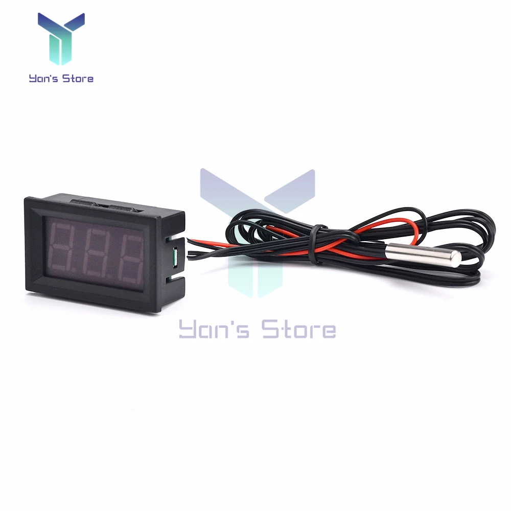 DC 4-30V Mini Digital LED Thermometer for 12V Car Temperature Monitor Panel Meter Measuring Range -50-120C + Temperature Probe