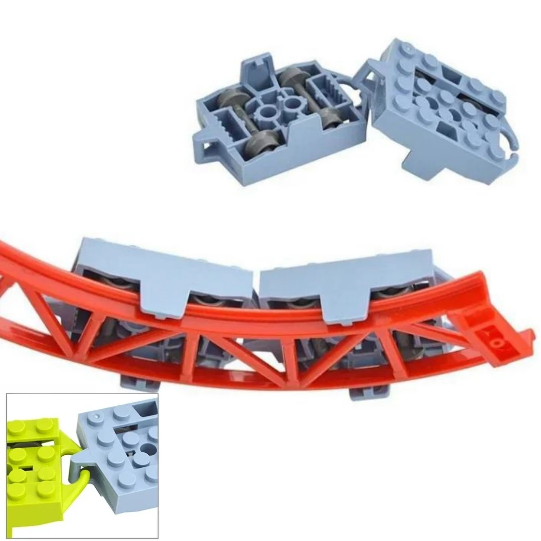 City Building Block Track Roller Coaster Rail Bow Slope Shaft Edges Straight Curved Track Brick Toy Compatible 25061 26559 26560