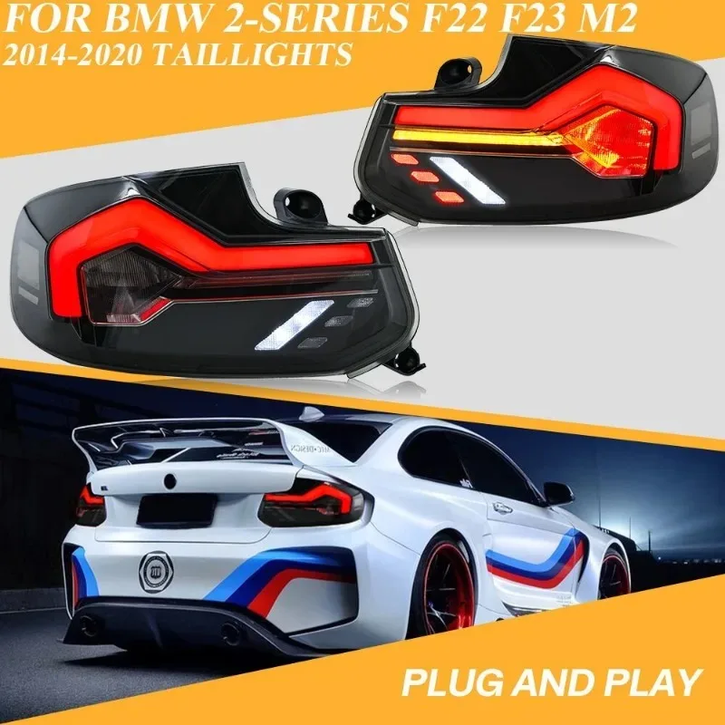 

For BMW 2-Series F22 F23 M2 2014-2020 LED Tail Lights Pair, Blackline Style Rear Lamps Left & Right