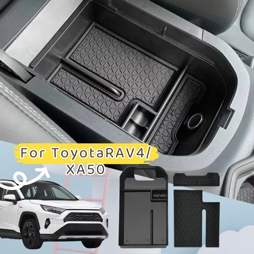 Organizador de apoyabrazos central para Toyota RAV4 2019 2020 2021 2022 2023 2024, bandeja de almacenamiento secundaria con reposabrazos, accesorios organizadores