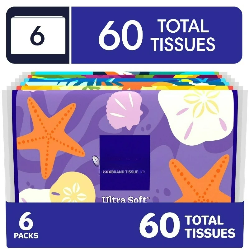 

Тонкие салфетки для лица Slim Wallet, 6 упаковок Slim Wallet, 10 салфеток в упаковке, 3-слойные