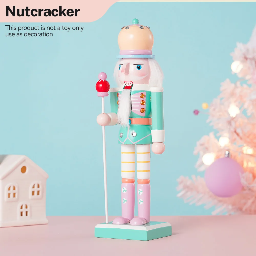25 cm Nussknacker-Soldatenfigur, handgefertigte Süßigkeiten-Soldatenpuppe, Schreibtischdeko, Heim- und Bürodekoration, Weihnachts- und Neujahrsdekoration, Geschenk – Detail 3