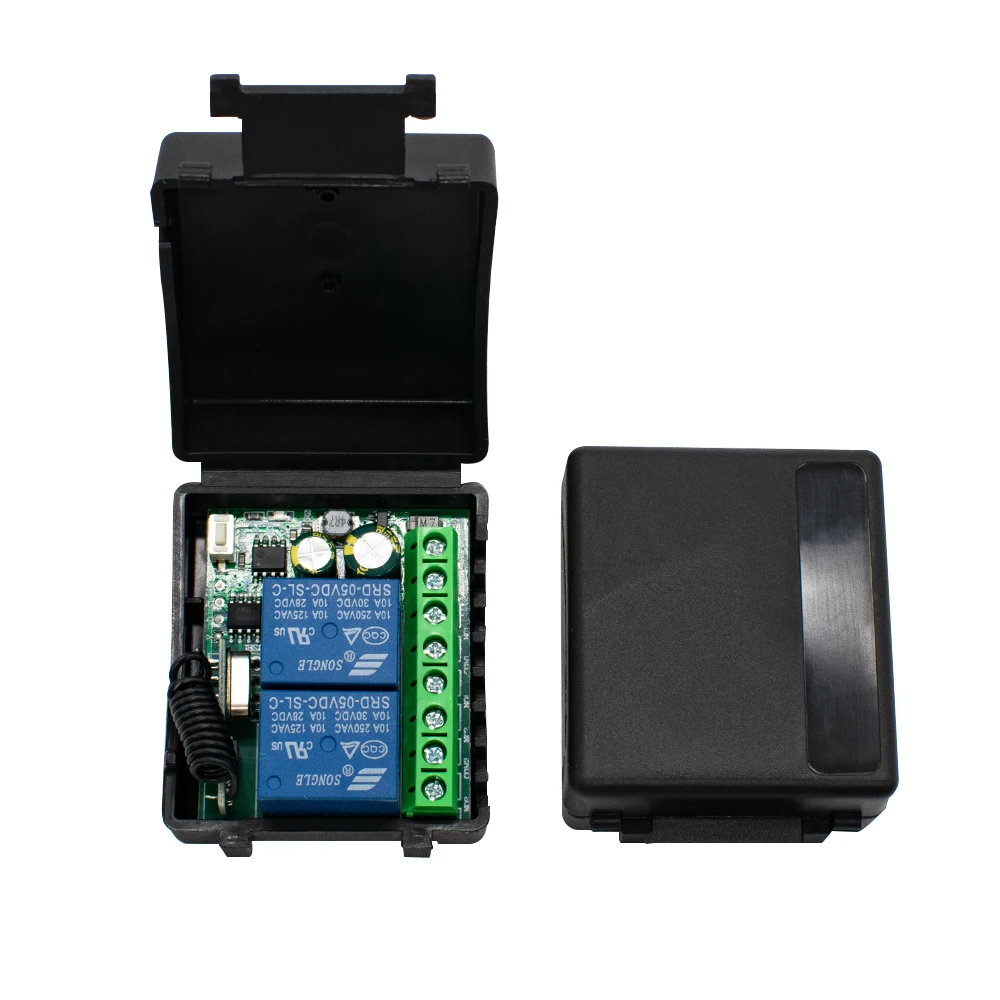 12 V/24 V, 6–30 V, 433 MHz, kabelloser Fernschalter, Relaissteuerung, 2 Kanäle für Motor/Garagentor/Beleuchtung/Vorhänge + 2 Schlüsselfernbedienungen – Detail 5
