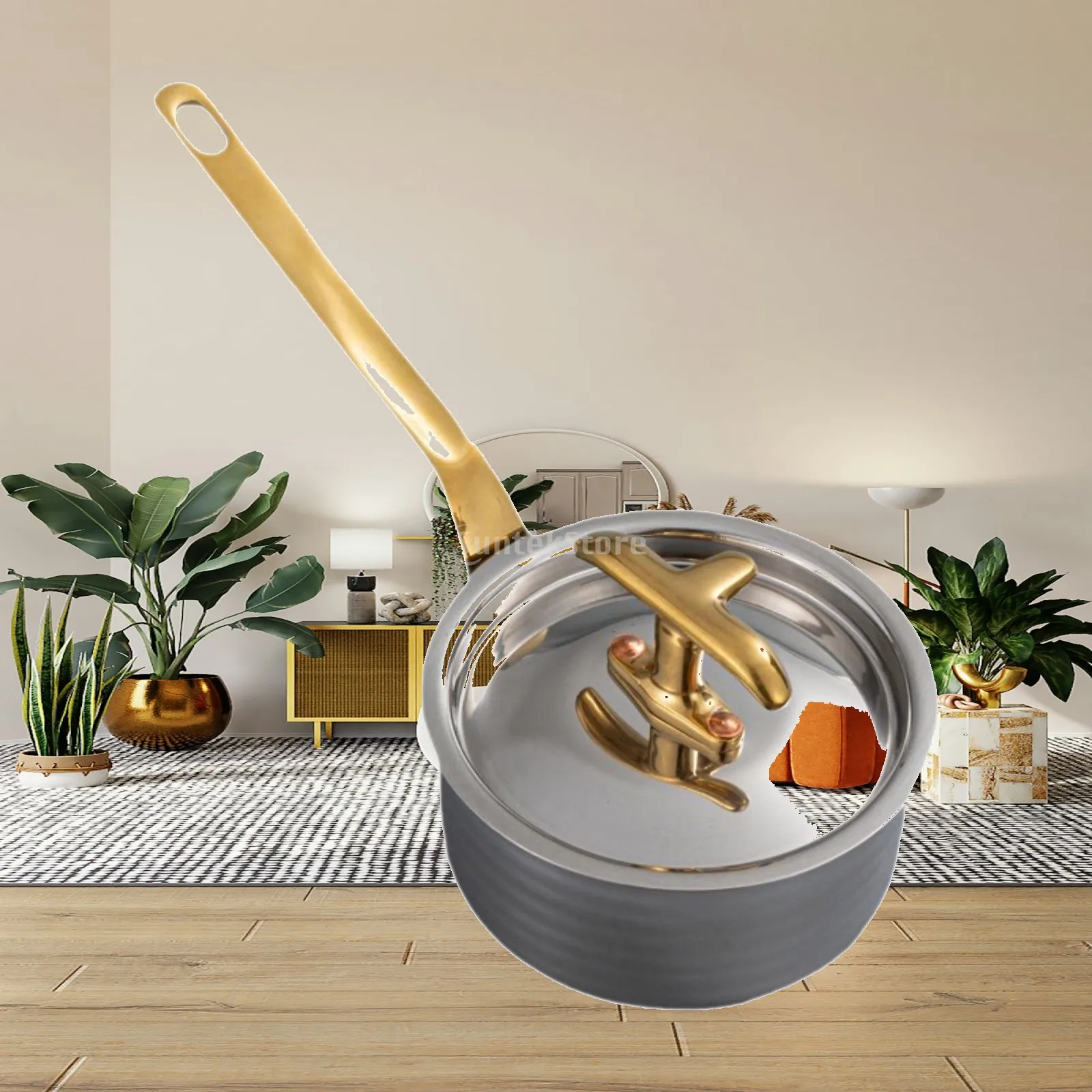 Stainless Steel Milk Pan Mini Saucepan with Lid Non Stick Butter Warmer Kitchen Pot for Induction Stove