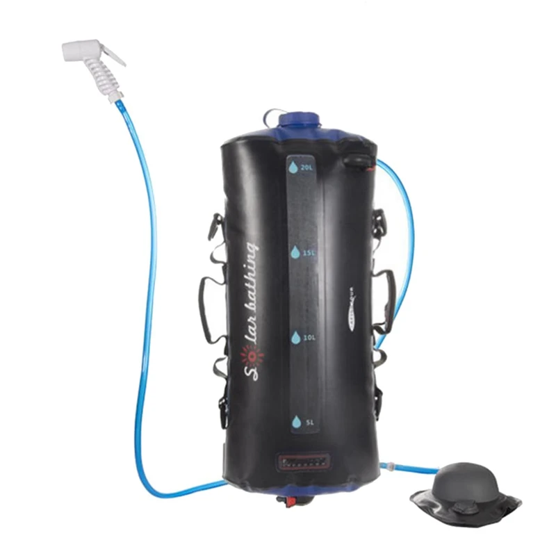 

1 Piece 20L Water Bashing Bags Outdoor Hiking Camping Solar Shower Bag Nozzle Foldable Shower Bathing Bag