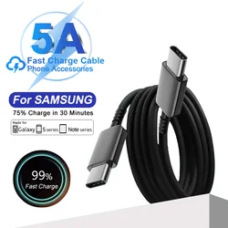 5A 45W Super Fast Charge USB Type C Cable For Samsung S24 S23 S22 S21 Ultra Plus A55 A54 A53 5G Type C Charger Cable Data Cord