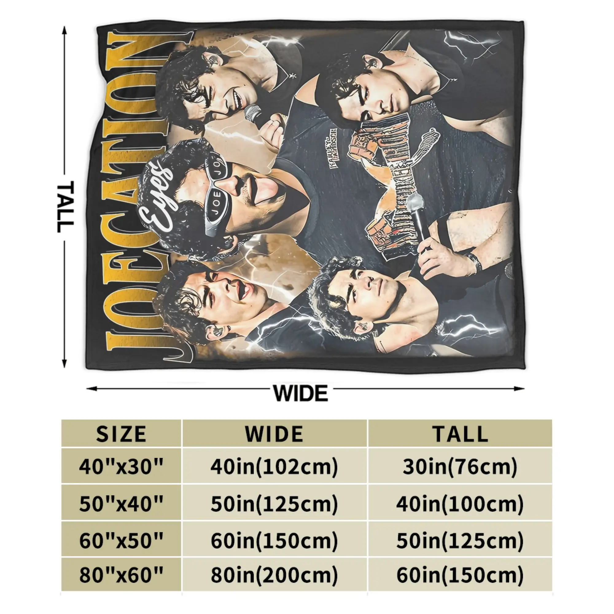 جو جوناس Joecation عيون الإخوة بطانية الصوف الديكور متعددة الوظائف سوبر لينة رمي بطانية للمنزل في الهواء الطلق المفرش