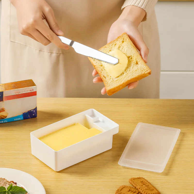 Butter Cheese Storage Box Butter Cutter Box With Lid And Knife Countertop Butter Keeper For Refrigerator Kitchen