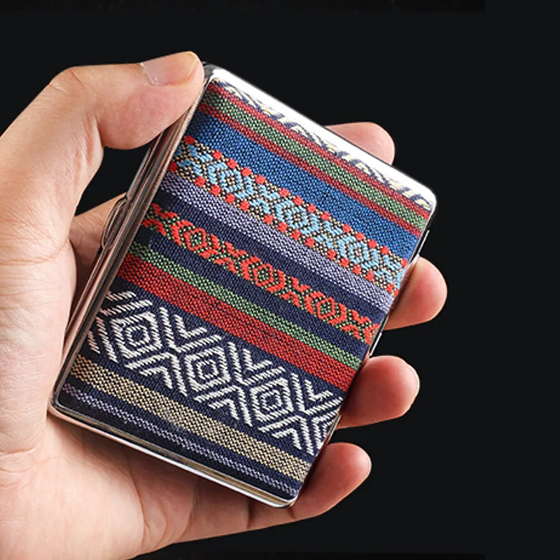 National Style Cloth Art Cigarette Case Waterproof Portable Men\'s Cigarette Holder Storage Box Creative Personality