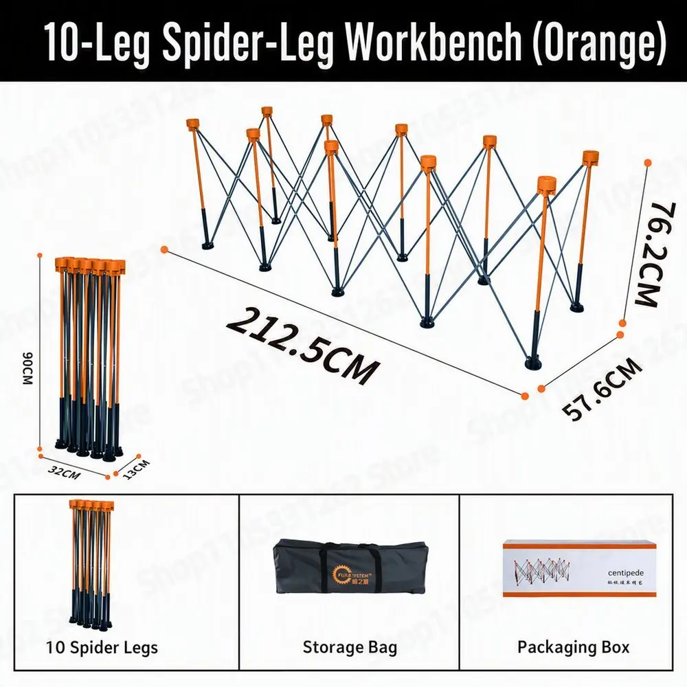Heavy Duty Spider Workbench Max 3500kg 10 12 15 Legs Folding Stand for Engineering Large Board Batch Cutting Quick No Tool Setup