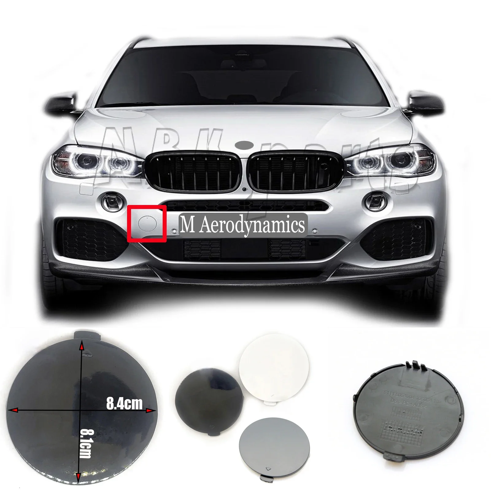 Fit 14-18 BMW X5 M-sport F15 25dX 28iX 30dX 35dX 35iX 40dX 50iX Front Tow Cover 51118060131