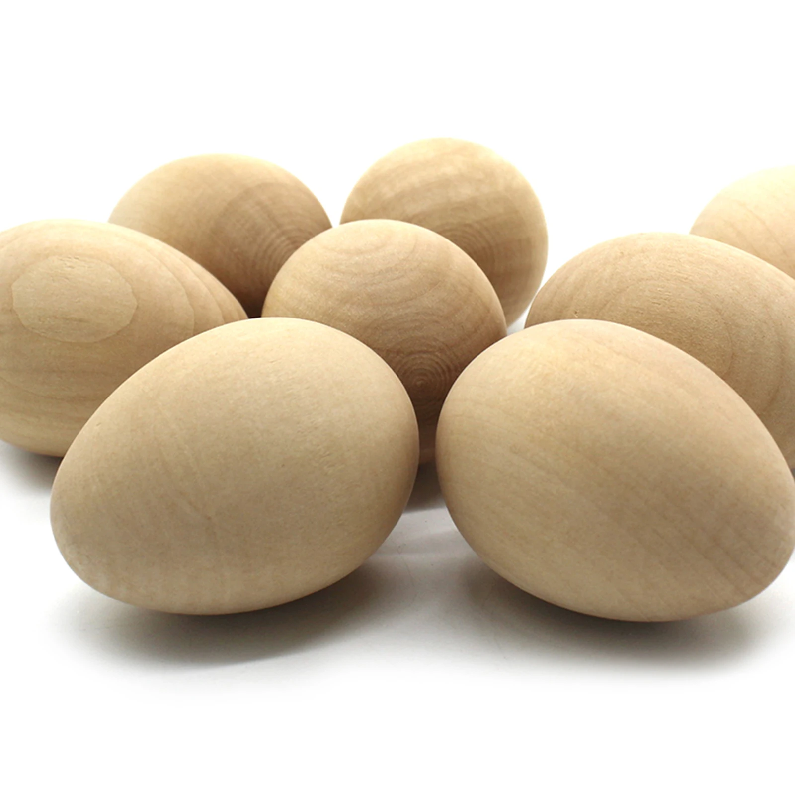10x Mini Smooth DIY Wood Easter Egg Fake Eggs Manual Graffiti Unfinished Wood Eggs 2cmx2cmx3cm