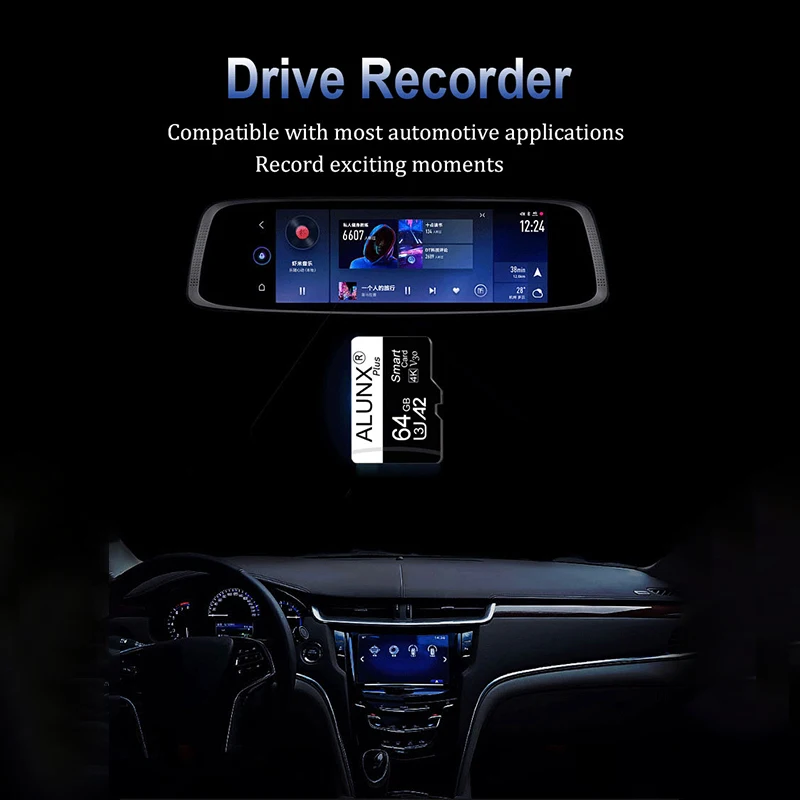 ALUNX Plus 4/8/16/32/64GB U3 A2 V30 4K Class 10 TF Card High Speed for Smartphone Camera Drone Waterproof Shockproof Dustproof