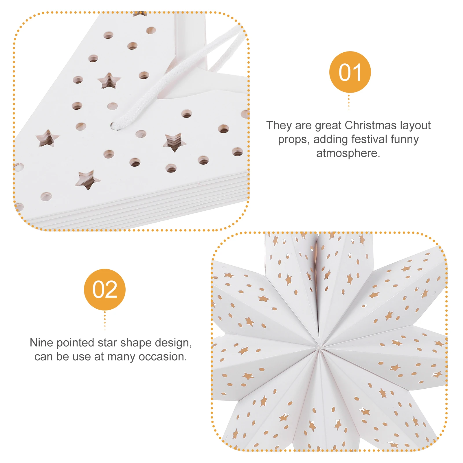 

3pcs 35cm Lantern Shade Paper Lamp Shade Decorations Durable Premium Material Indoor Outdoor Christmas