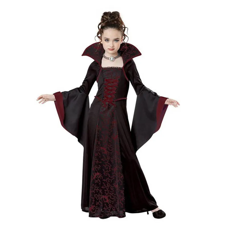 Halloween Cosplay Witch Vampire Costume for Kids Girls Disfraz Carnival Dress Up Party Mujer Children's Performance Clothing