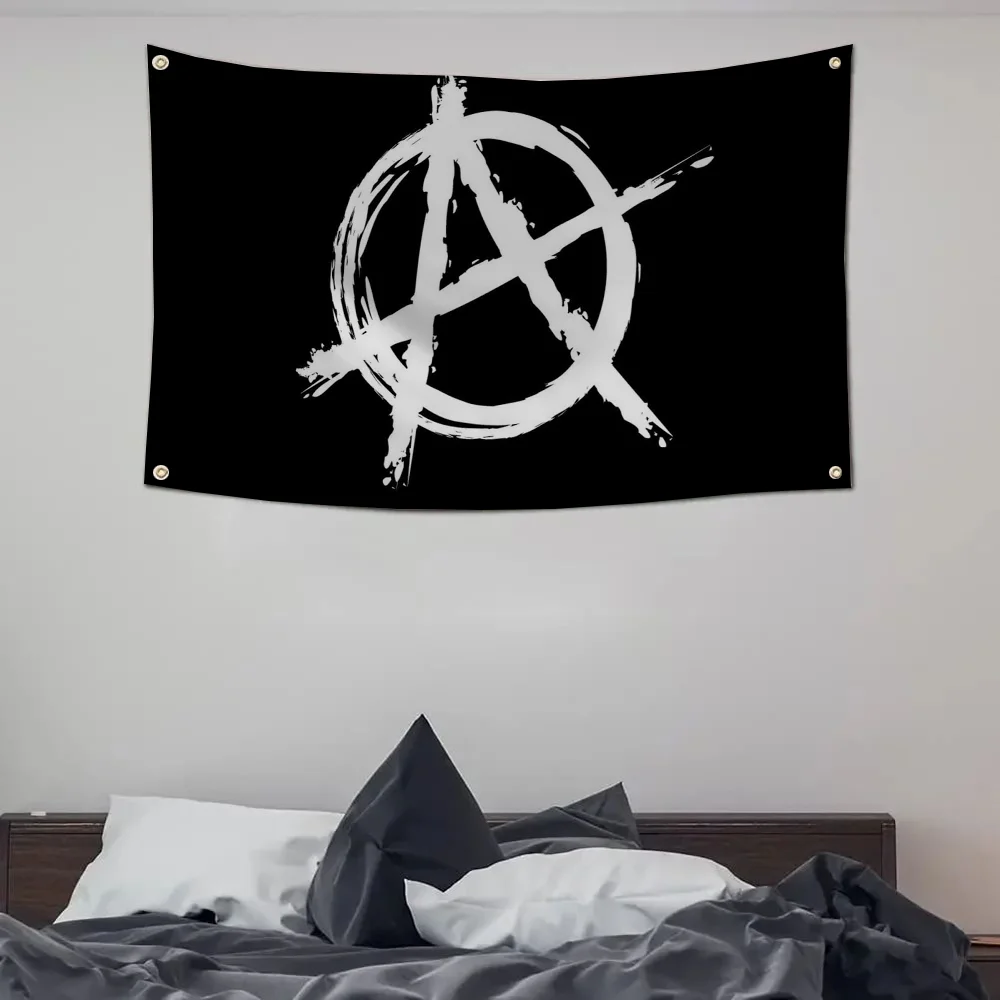 1pc Anarchy Flag Banner Vier Loch Flagge Polyester Outdoor Decor Zimmer Ästhetik