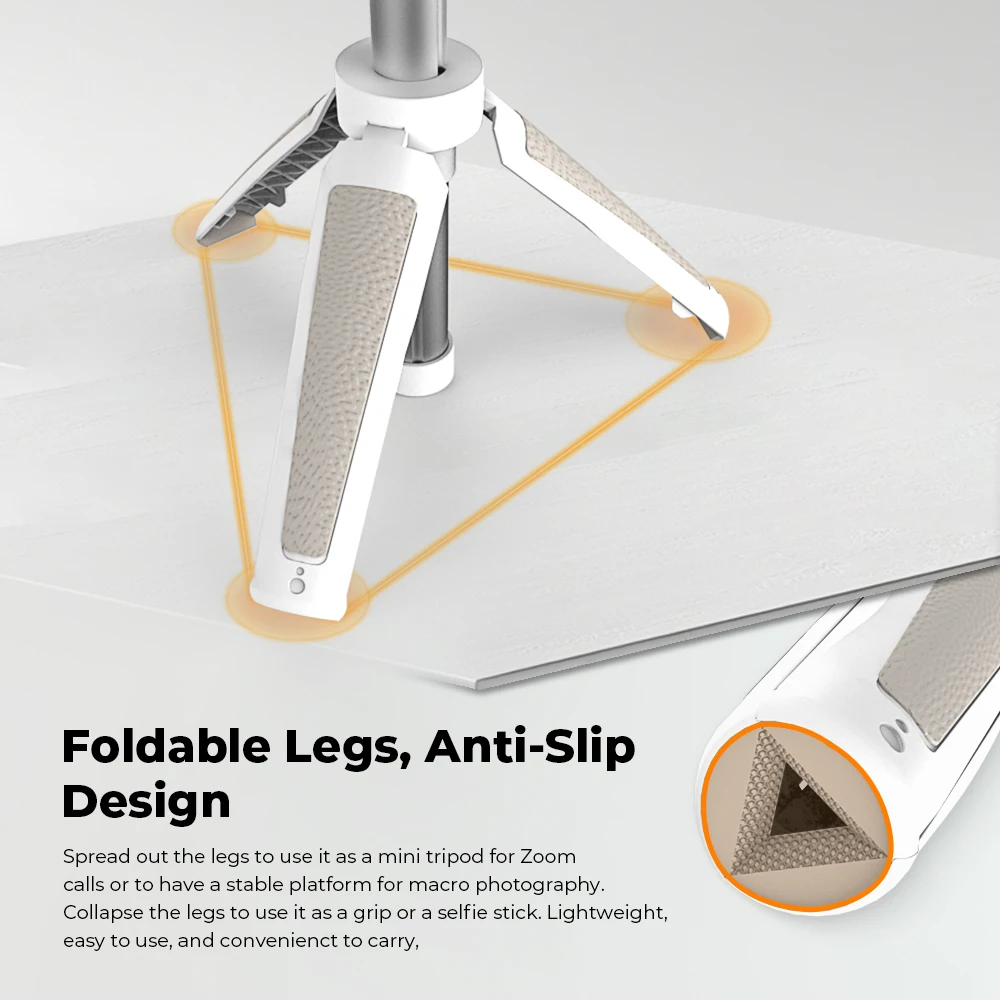 Kayulin Mini Extendable Desktop Tripod Handle Grip Stand with Flexible Ballhead 1/4" Screw Extend Mount for Phone Selfie Vlog ﻿