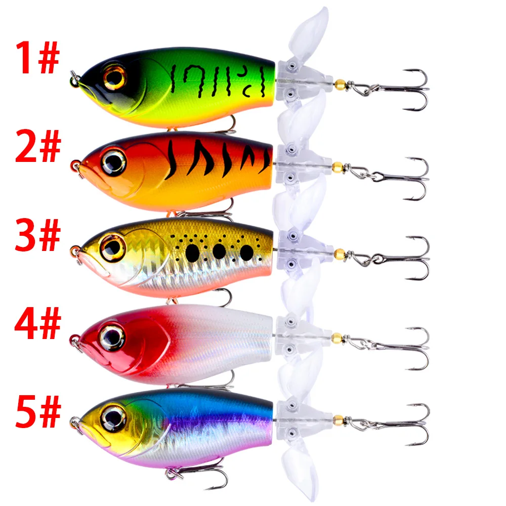 1 Stück Topwater Whopper Plopper Angelköder 19,2g Schleppköder für Wels, Künstlicher Harter Köder mit Weichem Rotierendem Schwanz, Angelzubehör – Detail 4