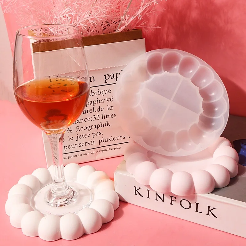 Bubble Coaster Silicone Mold DIY Round Tray Cup Mat Crystal Epoxy Resin Molds Creative Handwork Crafts Home Decoration Casting