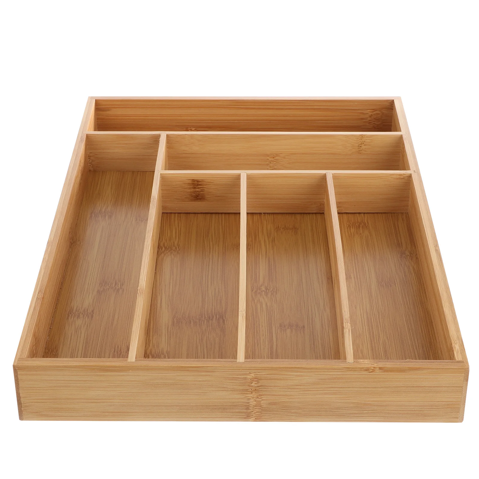 

1Pcs Bamboo Drawer Organizer Six Grid Cutlery Tray Tableware Storage Box Kitchen Small Space Organizer Storage Cutlery Tray