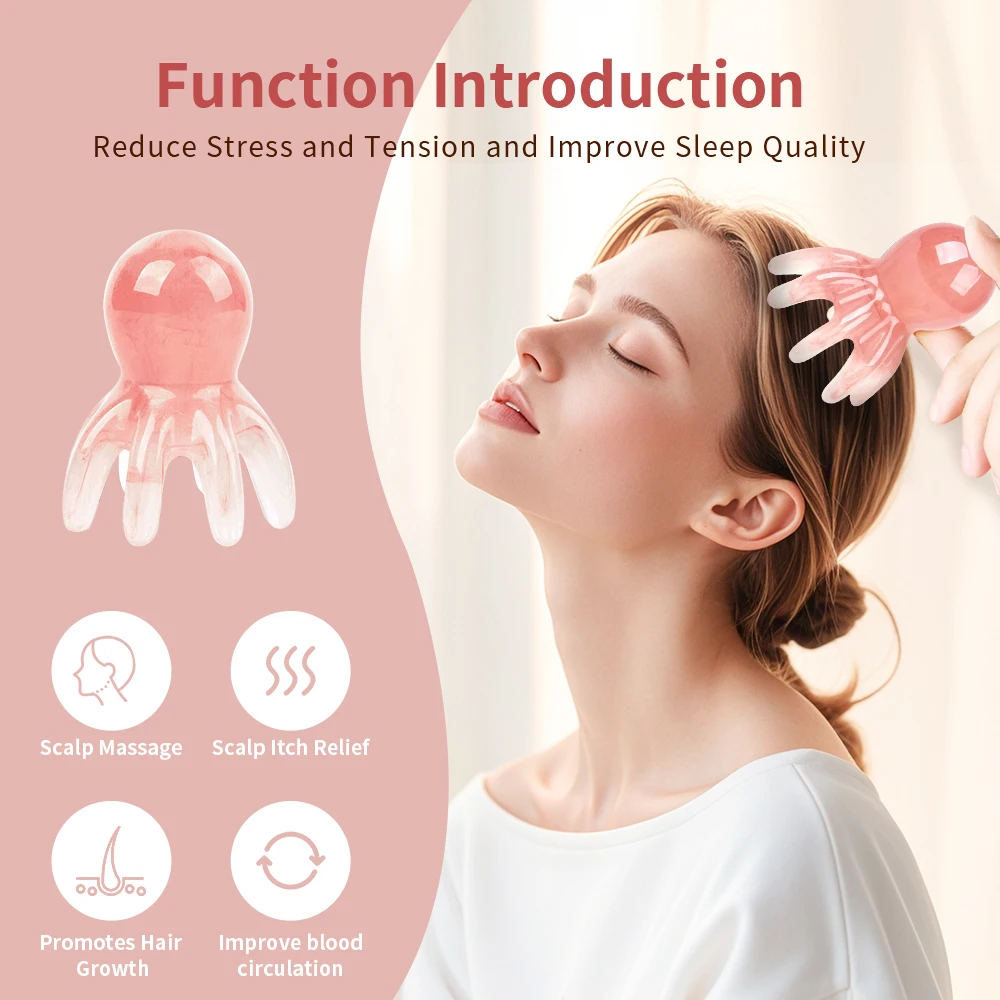 

Смола осьминог массажная расческа для головы меридиан скребковый массажер для кожи головы инструмент портативная 8-зубчатая спа массажная расческа для головы против усталости