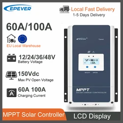 EPever 60A 100A 12V 24V 36V 48V MPPT Kontroler ładowarki słonecznej z maksymalnym wejściem PV 150Vdc Obsługa do 8 jednostek w równolegle 6415AN