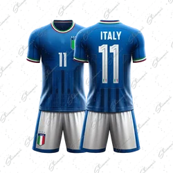 2024 European Cup Italy Jersey New Colorblock Design Adult Size Ronaldo Messi Sets for Children Football Children's Clothing