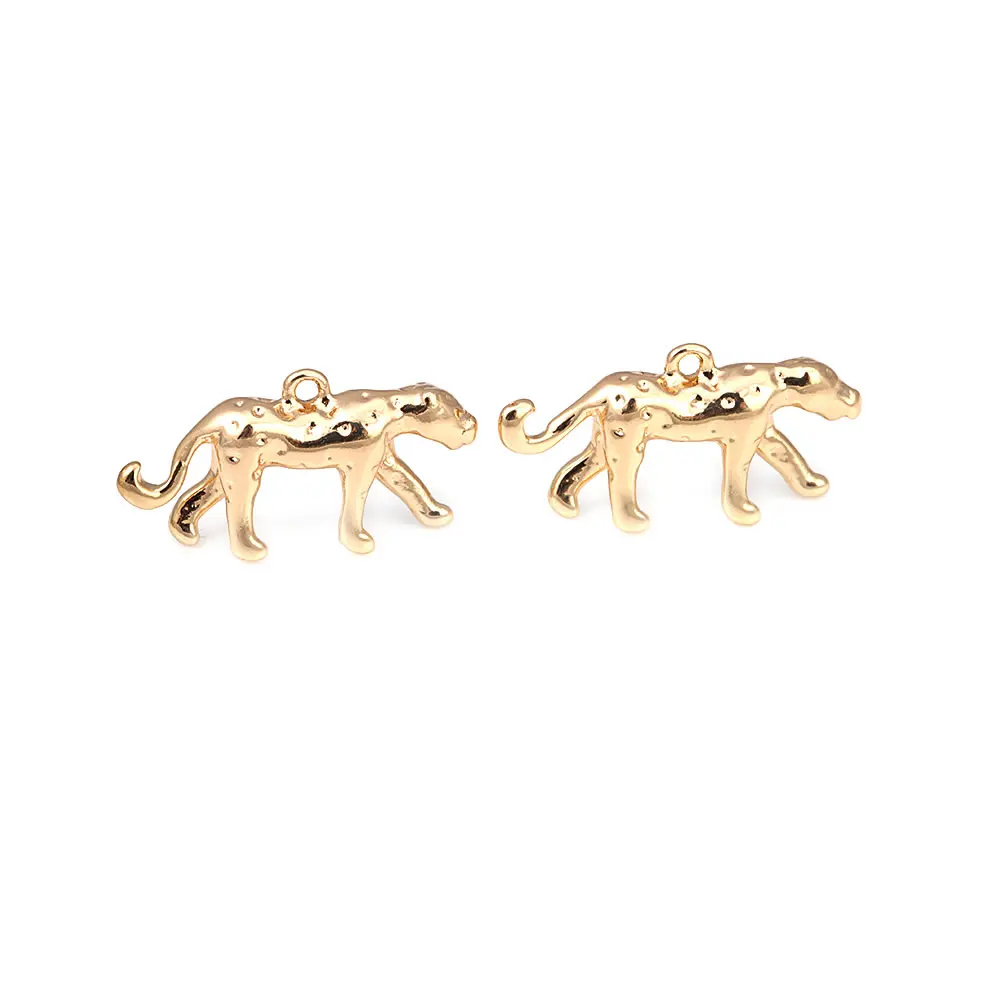 6PCS 18K Gold Color Brass Leopard Charms Pendants High Quality Necklace Earrings Jewelry Accessories Rosediy official-website