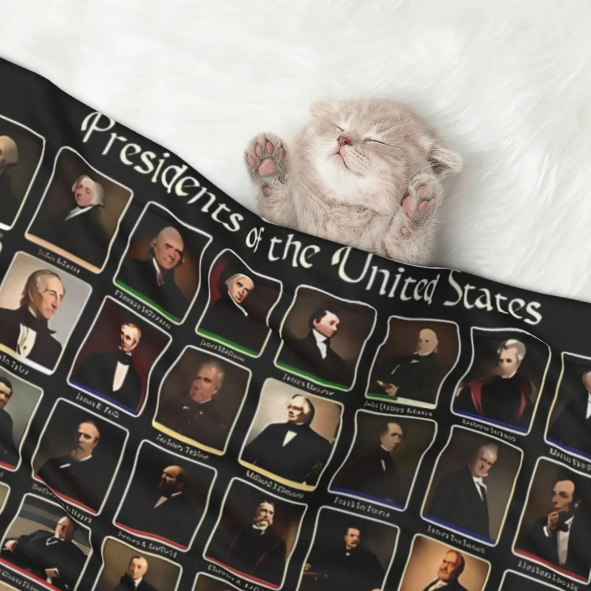 Soft Fluffy High Quality Pet Blanket 46 Presidents Of The United States List (including Joe Biden) Pet Mat Warm Blanket