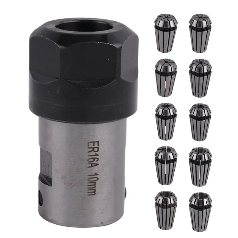 -[Retail TX] 10PCS Spring Collet ER16 Collet Chuck Motor Shaft Extension Rod Spindle Collet Lathe Tools Holder Inner 10MM