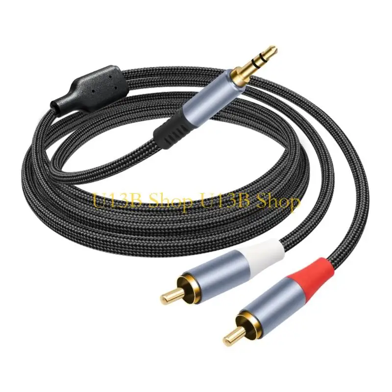 U13B Stereo Sound Output 3.5mm to 2Male Cable Gold Plate Terminals 1m/2m/300cm/5m