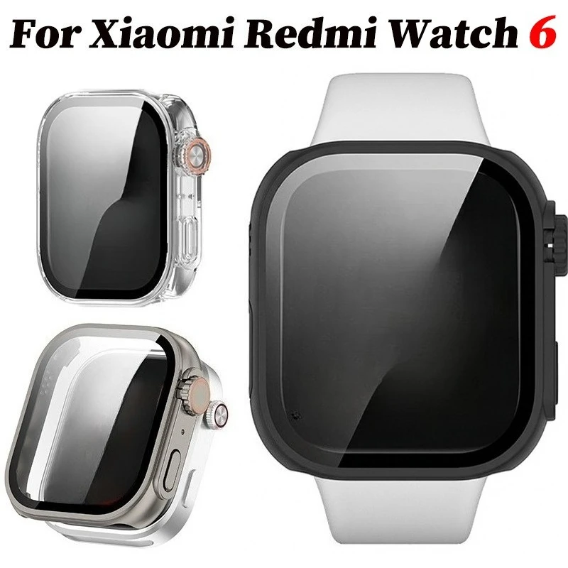 Hülle + Glas für Xiaomi Redmi Watch 6 Displayschutzfolie, kratzfeste Folie, Stoßfänger, harte Schutzhülle für Redmi Watch 6 Shell