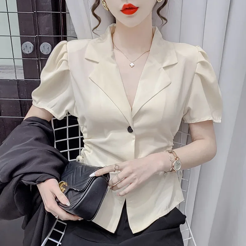 

Весенне-летний новый стиль, французский блейзер с завязками на талии, женский короткий топ