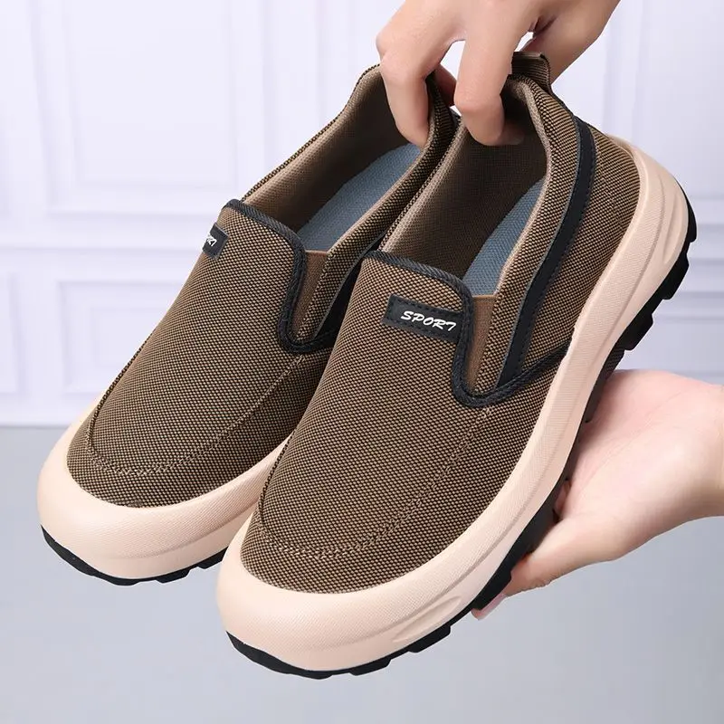 

Мужские серые повседневные туфли без шнуровки, легкие прогулочные кроссовки с дышащей сеткой, удобные нескользящие лоферы для мужчин, большие размеры 44