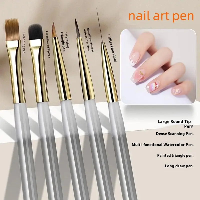 1/5 pezzi pennello per nail art verricatore disegno linea di pittura strumento pennelli per gel acrilico set di strumenti per manicure di design fai da te