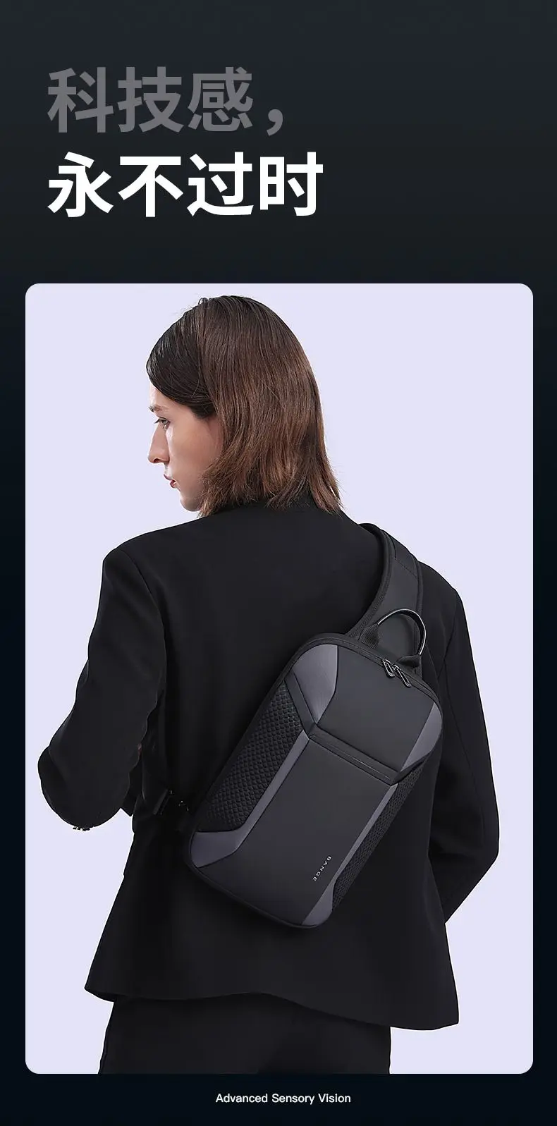 BANGE Multi Functional Anti-theft Shoulder Bags Men's Oxford Crossbody Bag Short Trip Messenger USB Charging Chest Bag Pack
