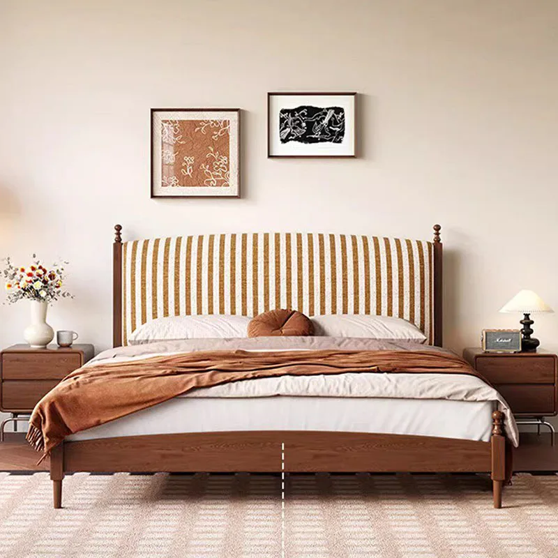 &Space Saving Bedroom Massage Bed Frame Queen Double Modern Storage Floor Safe Design Simple Wooden Muebles Unique Furniture