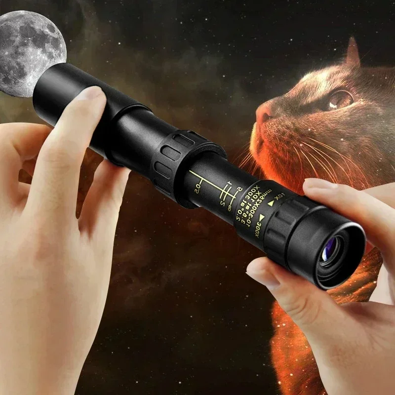 

10-300X25 Metal Zoom HD Powerful Binoculars Long Range Portable High Quality Professional Telescope Monocular Hunting