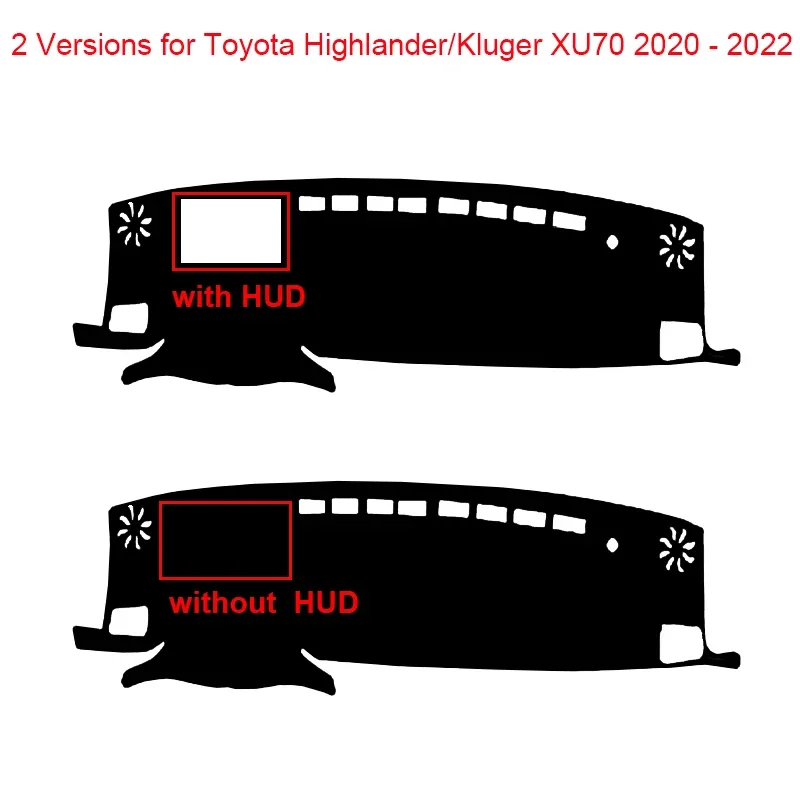 

Внутренняя крышка приборной панели автомобиля для Toyota Highlander Kluger XU70 2020 2021 2022, коврик для приборной панели, ковер, солнцезащитный козырек, коврик для приборной панели