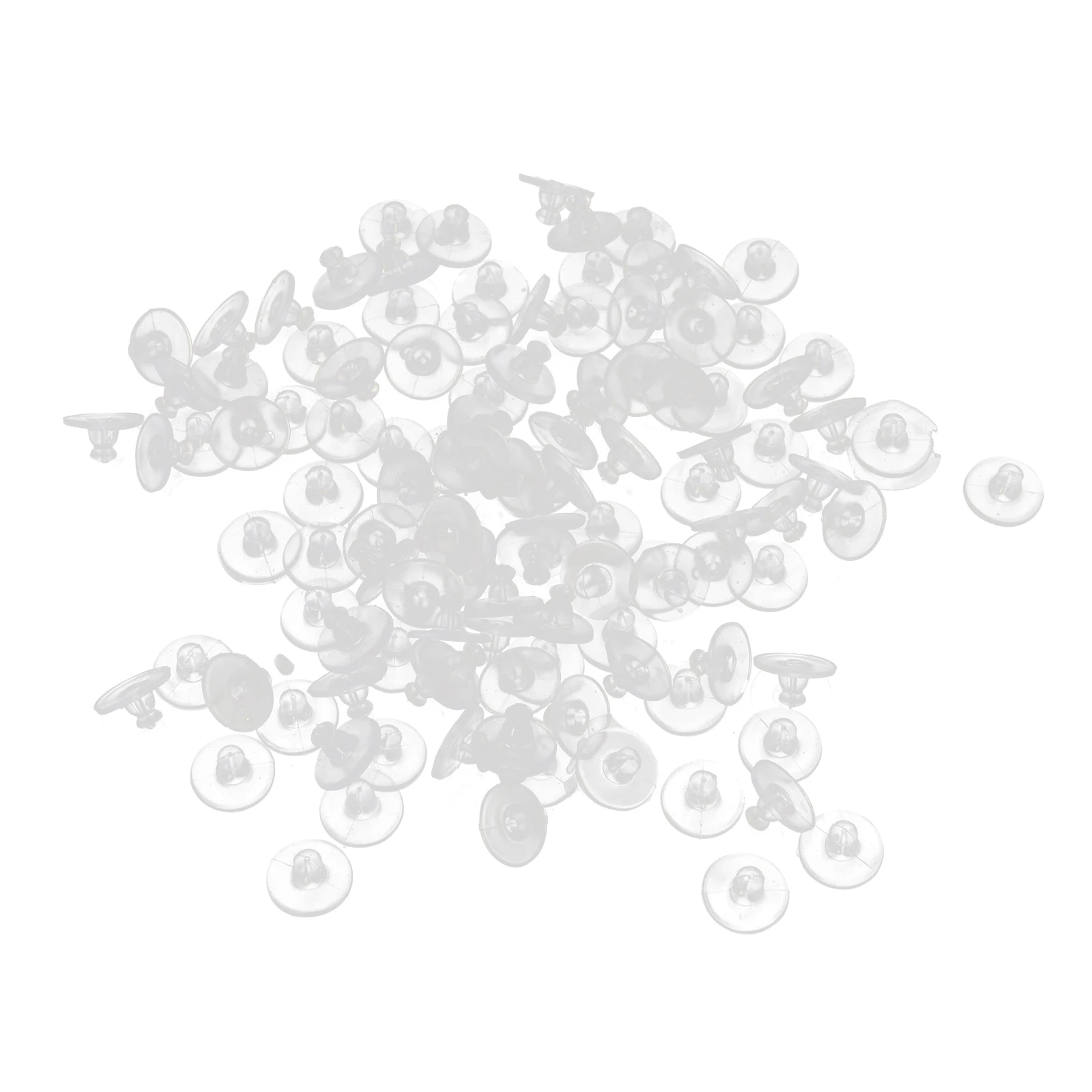 100pcs אטמי אוזניים סיליקון diy גבם כובע פקק גומי לעגילים חסם כובעים שקופים בעבודת יד