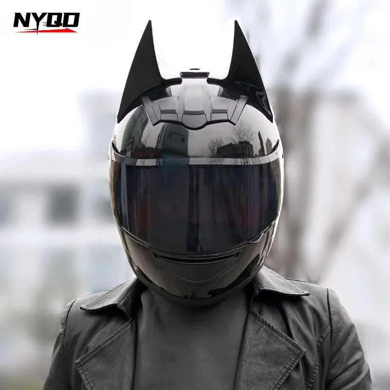 Electric motorcycle, unisex four-season safety locomotive, full helmet safe travel