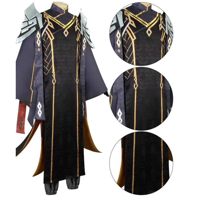 Genshin Impact Zhongli Morax Cosplay Costume Archon War Zhongli Cosplay Anime Zhong Li Chinese Halloween Hanfu Dress Wig Women P