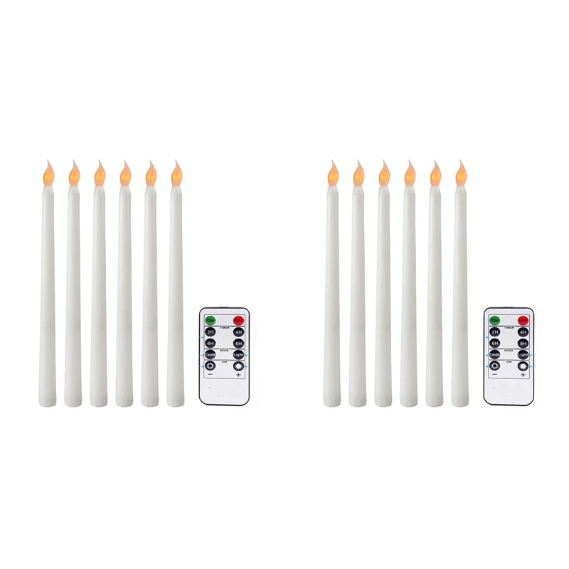 

Promotion! 12Pcs Flameless Taper Candles Flickering With 10-Key Remote Timer, Battery Operated LED Candlesticks Window Candles