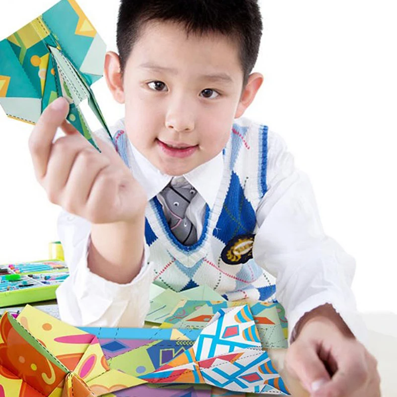 25 قطعة طائرة التعلم الفنية اوريغامي عدة ورقة اليدوية ورقة ملونة مجموعة مونتيسوري ثلاثية الأبعاد الكرتون تنوعا ورقة لعبة الطائرات #3