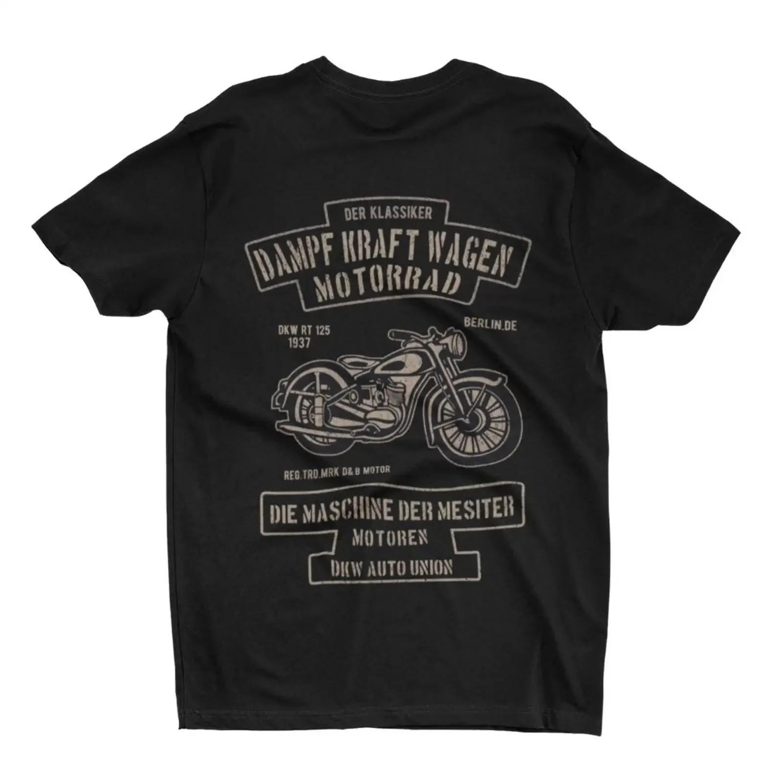 Camiseta Vintage Retro DKW de Motocicleta, Estilo Lavado, con Gráficos, para Uso Diario, Moda Indonesia
