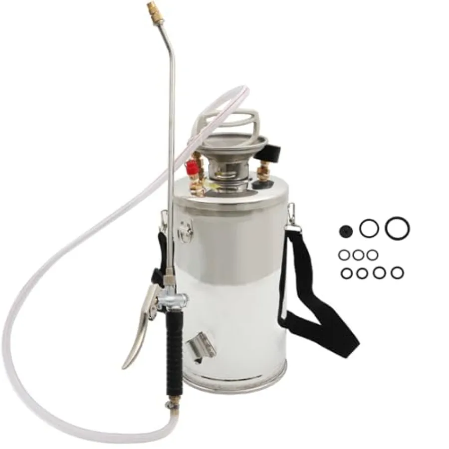 

Ручной распылитель из нержавеющей стали для внутреннего и наружного использования, 1,5 галлона, с 16-дюймовой насадкой и 3,3-футовым шлангом