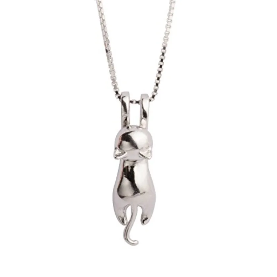 

925 Sterling Silver Cat Necklace Jewelry for Women Trendy Dainty Charm Pendant Necklaces Best Friend Birthday Gifts for Her Sis