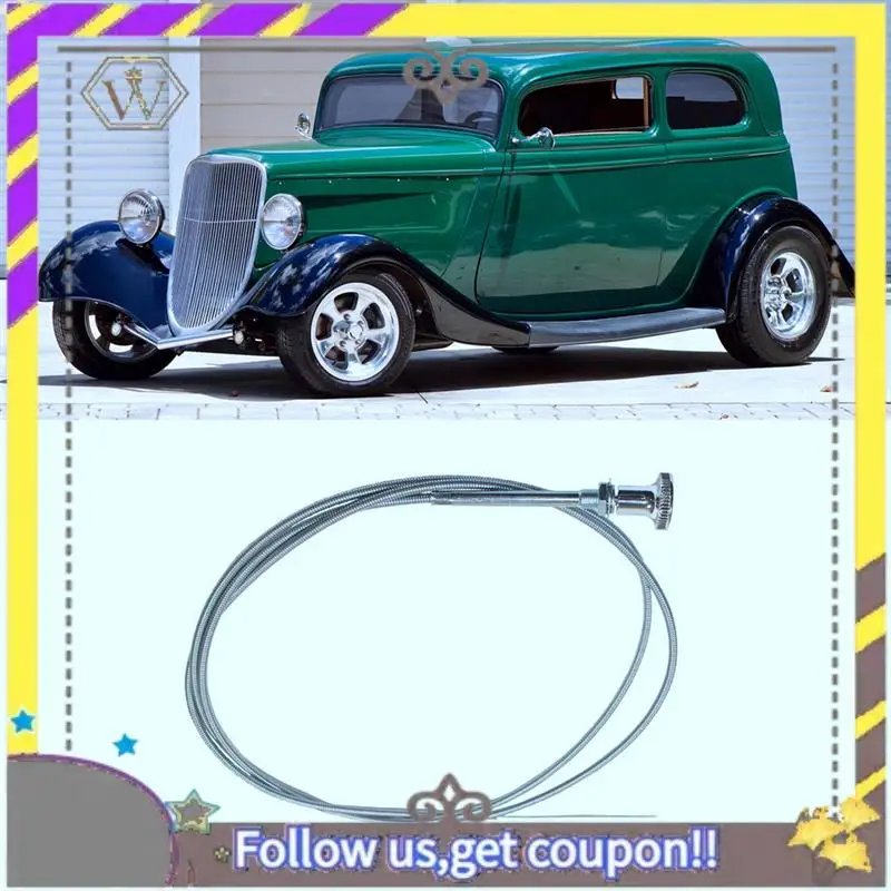 

ABXV-Chrome Universal 6 Ft Carb Carburetor Choke Cable Part For Hot Rat Rod Holley Edelbrock
