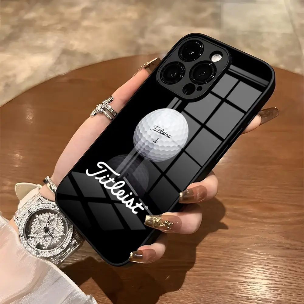 Sport Golf Ball Golf Titleists Phone Case For IPhone 15 Pro Max 14 Pro 12 16 11 13 Mini X XR XS 8 7 Plus SE Tempered Glass Cover